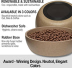 Loving Pets - Dolce Bamboo - Eco-Friendly Pet Bowls & Dishes for Dog, Cats, Puppy Food and Water Bowl -Sustainable and Dishwasher Safe, Made with Real Bamboo (Large, Coffee-Brown)