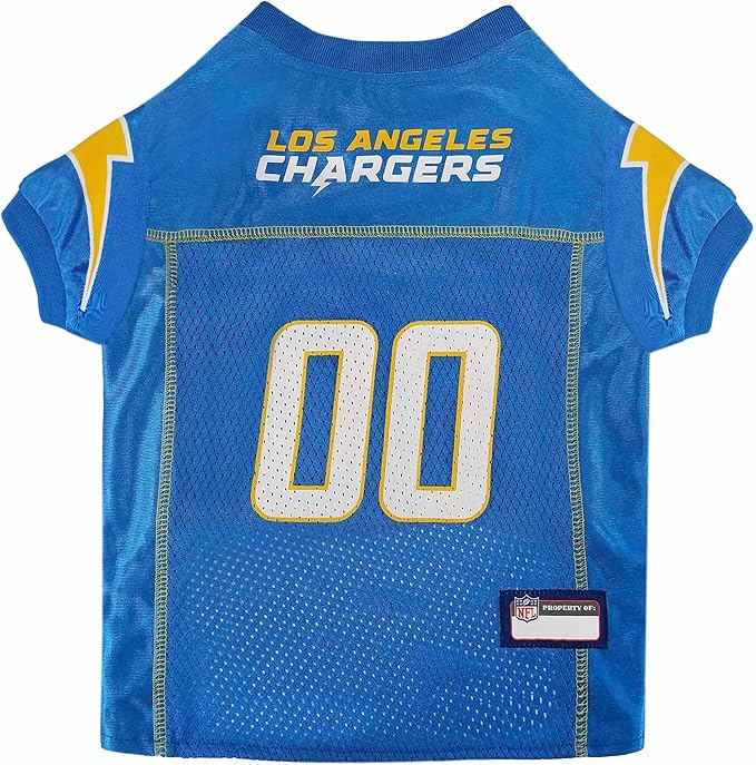 Pets First NFL Los Angeles Chargers Dog Jersey, Size X-Large, Football Shirt Costume for Pet, Dog Sports T-Shirt, NFL Team Clothing for Cats, Licensed Pet Apparel Available in 7 Sizes and 32 Teams