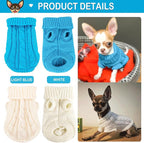 2 Pieces Chihuahua Sweater Dog Clothes for Small Dogs, Dog Sweaters for Small Dogs, Turtleneck Knitted Chihuahua Yorkie Sweater Xs