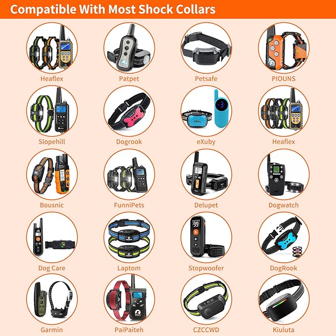 PaiPaitek Shock Collar Replacement Strap for Most of Training Collar, 3/4 Inch Dog Collar Replacement for Shock and Bark Collar, Adjustable Reflective TPU Collar Strap - 2 Pack