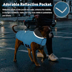 Dog Coat, Waterproof Dog Winter Jacket with Pocket, Reflective Adjustable Pet Snow Vest, Warm Cozy Fleece Sweater for Small Medium Extra Large Dogs - Sky Blue, S