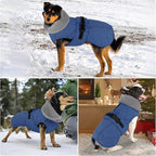 Dog Coat, Waterproof Dog Winter Jacket with Adjustable Buckle, Reflective Turtleneck Pet Snow Vest Warm Fleece Sweater for Small Medium Large Dogs - Blue, 2XL