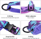 Annchwool No Pull Dog Harness with Soft Padded Handle,Escape Proof and Quick Fit to Adjust Dog Harness,Easy for Training Walking for Small & Medium and Large Dogs(Camo Purple,XL)