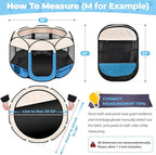 Dog Playpen 36", HOMAGICO Pet Playpen for Indoor Cats Enclosed, Portable Dog Cage Outdoor Tent Crate with Carrying Case,Water-Resistant and Removable Shade Cover, Blue