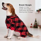 cyeollo Small Dog Pajamas, Fleece Dog Pjs Warm Doggie Onesie Soft Stretchy Sweaters for Small Dogs Winter Dogs Coat Pet Jammies Clothes for Puppy Female & Male, Buffalo Plaid S