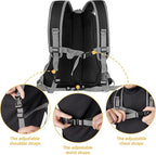 WOYYHO Pet Dog Carrier Backpack with Storage Pockets Small Dog Front Backpack Adjustable Straps Dog Backpack Breathable Dog Front Carrier with Safety Belt for Travel Hiking Cycling Outdoor Use