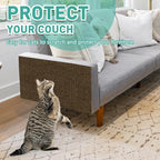 Cat Scratch Furniture Protector for Couch, Wall & Door Guard, Trimmable Self-Adhesive Scratch Pad, DIY Climbing Mat, Deterrent, Scratching Post Replacement (118''x15.8'', Brown)