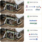 Lekereise Top-Expandable Pet Carrier 18x13x9.5 Inch Southwest Frontier Airline Approved Soft Sided Underseat to 15lbs Travel Carriers for Small Cats Dogs with Locking Safety Zippers Anti-Scratch Mesh