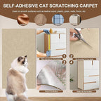 Cat Scratching Mat, 78.7"x15.8" Self-Adhesive Carpet Mat Trimmable Replacement for Cat Tree, Cat Wall Shelves, Cat Scratching Post, DIY Couch Sofa Furniture Door Protector