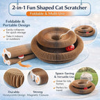 Kitty Curvels Style Transformable Cat Scratcher for Indoor Cats – Interactive Reversible Cat Scratching Pad, Durable Corrugated Cardboard for Furniture Protection（1PC）