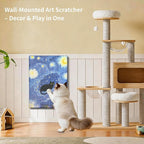 Art Cat Scratching Pad,Wall Scratcher for Indoor Cats - 16.54x11.81x1.18 Inches, Double-Sided Use, Cat Cardboard Scratcher Fits All Breeds & Sizes, Easy to Install,Cat Gifts