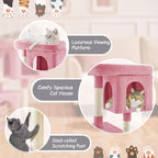Yaheetech 33.5in Cat Tree, Small Kittens Tower w/Large Perch&2 Cozy Condos, Sisal Scratching Posts for Indoor Kittens/Cat, Stable Pet Activity Center Furniture, Pink