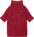 Fitwarm Knitted Turtleneck Dog Sweater, Thermal Dog Winter Clothes for Small Dogs Boy Girl, Holiday Pet Outfit, Heather Dark Red, XS
