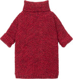 Fitwarm Knitted Turtleneck Dog Sweater, Thermal Dog Winter Clothes for Small Dogs Boy Girl, Holiday Pet Outfit, Heather Dark Red, XS