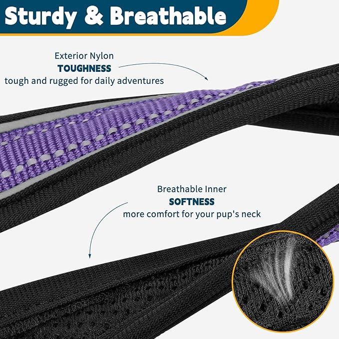 Mayerzon Martingale Collar for Medium Large Dogs, No Pull Dog Collar with Buckle, Soft Padded Reflective Martingale Dog Collar for Training Walking Outdoor(Purple, XL)