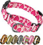 Kazazoo Martingale Collar for Dogs with Quick Release Buckle Adjustable Soft Durable Dog Collar for Small Medium Large No Pull Training Dog Collars-Hot Pink S