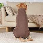 ROZKITCH Warm Dog Sweaters for Small Dogs Male Female, Pet Windproof Warm Cold Weather Jacket Vest Cozy Jumpsuit Apparel Outfit Clothes for Walking Hiking Travel Sleep Brown XS