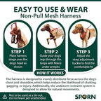 SPORN Non- Pull Mesh Harness, Black, Extra Large