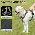 HEELE Dog Harness, No Pull Adjustable Padded Reflective Harness for Small Medium Large Dogs with Handle for Walking Training, Camo Green, L