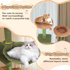 Tangkula Cactus Cat Tree, 63 Inch Tall Cat Tower with Sisal Scratching Posts, 2 Perches, 2 Cat Condos, Hammock, 2 Balls, Ramp, Washable Cushions, Green Cute Cat Tree Tower for Indoor Cats