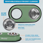 Master Pet Supply Double Dog Bowls Set with Elevated Base and 2 (8 oz) Stainless Steel Removable Dishes (Camo Patrol) – Double Cat Food Water Bowl, Dog Puppy Food Bowl Set, Rust Resistant