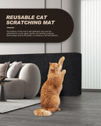 Cat Scratch Furniture Protector, Trimmable Self-Adhesive Carpet, DIY Climb Cat Scratcher Mat for Covering Cat Tower and Couch Protector from Cat Claws (78.7x15.8in Black)