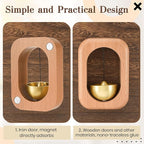 2 Pcs Shopkeepers Bell for Door Opening, Magnetic Wood Doorbell Chime When Door Opens, Magnetic Doorbell for Cafe Glass Doors Store Entrance, Housewarming Gift(Rectangle,3.94 x 2.76 Inches)