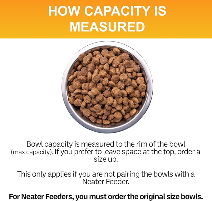 Neater Pet Brands 2.2 Cup (18 oz.) Stainless Steel Dog Bowls, Set of 2 Neater Feeder Replacement Bowls (Small Deluxe Model), Dog Food Bowl & Water Bowl, Dishwasher Safe Metal Dish for Cat & Small Dogs