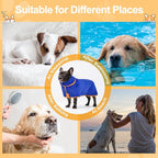Bienbee Dog Bathrobe, Quick Drying Super Absorbent Dog Robes for After Bath, Warm Keeping Dogs Towel, Dogs Bath Supplies, Dark Blue M