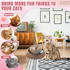 Soulchen 4 Pcs Magic Organ Cat Scratching Board, Combinable Cats Toy for Adult Pets, Interactive Cardboard Kitten Scratcher with Bell Ball, Durable Foldable Accordion Scratch Pad(Heart)