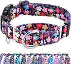 Reflective Martingale Collar for Dogs with Buckle Pretty Fancy Female Floral Dog Collars (Japanese Blossoms, Large)