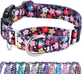 Reflective Martingale Collar for Dogs with Buckle Pretty Fancy Female Floral Dog Collars (Japanese Blossoms, XSmall)