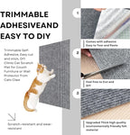 Cat Scratch Mat,Furniture Protector, 39.3"x15.8" Trimmable Self-Adhesive Cats Scratch Carpet, DIY Climb Cat Scratch Mat for Couch Furniture or Wall Protector (Dark Grey)