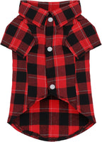 Paiaite Plaid Dog Shirt: Classic Checkered Style in Pure Cotton for Large, Medium, and Small Breeds, Comfort, Breathability, and Elegance. Perfect for Everyday Wear, and Photoshoots Red 4XL