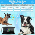 Bark Collar, 2 Pack No Shock Bark Collar for Large & Medium Dogs - Safe & Humane Barking Collar with Beep Vibration & 7 Sensitivity Levels, 100% IPX7 Waterproof Dog Training Collar Indoor Outdoor Use