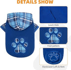 Plaid Dog Hoodie Pet Clothes Sweaters with Hat Medium (Pack of 1)