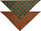 Realeaf Christmas Dog Bandanas 2 Packs, Reversible Red Green Plaid Dog Scarf, Xmas Pet Bandana for Boy and Girl, Premium Durable Fabric, Holiday Check Bandana for Medium and Large Dogs Pets (Large)
