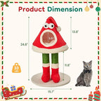Cat Tree Tower for Indoor Cats, Multi-Functional Cute Cat Tree with Scratching Posts and Cozy Cat Bed, Large to Small Cat Tower, Red