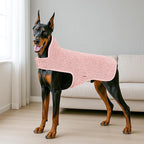 cyeollo Warm Dog Coat Fleece Winter Sweater Coats, Sherpa Reversible Dog Jacket Vest with Leash Hole for Large Dogs, Soft Pet Coats for Cold Weather, Pink, XXXL