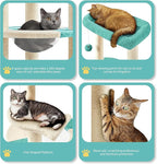 Yaheetech Cat Tree, 35.5in Cat Tower for Indoor Cats, Cat House with Scratching Posts & Padded Perch & Space Capsule, Cute Kitten Tree, Pet Furniture for Kittens, Indigo/Beige