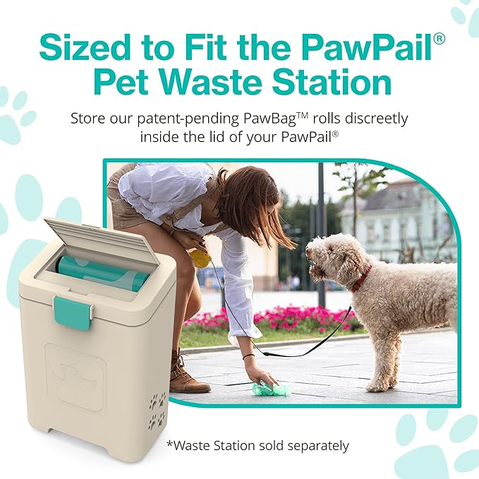 PawPail Scented Poop Bags For Dogs - 1 Roll of 150 XL Dog Waste Bags - Mild Floral Scent - Leakproof & Durable - For Pet Waste Station
