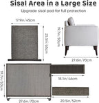 NATUYA Cat Scratch Furniture Couch Protector - Large Sisal Cat Scratching Pad Sofa Corner Arm Shield, Cat Scratcher for Sofa (All Gray, Right)