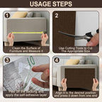 Cat Scratch Couch Furniture Protector, Self-Adhesive & Cuttable Furniture Scratch Protector Pad, Wear-Resistant Wall & Sofa Guard, Multi-Functional Cat Scratcher Brown