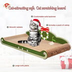 Sofa-Shaped Cat Scratching Couch - Thick Cardboard Cat Lounge Bed for Indoor Rest & Play Christmas Theme Sofa Scratcher Pad (23 "L X 12.2" W X 6.7" H)