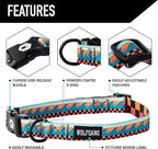 Wolfgang Heavy Duty Martingale Dog Collar with Quick Release Nylon Buckle for Walking & Training, BuenaOnda Print, X-Large