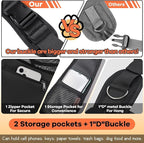 YUDODO Pet Sling Carrier for 5-9 lbs Small Dogs & Cats – Hands-Free Puppy Carrier with Safety Hook, Large Zipper Pocket, Soft Breathable Mesh, Adjustable Strap & Reflective Strip (Black 3.0 M)