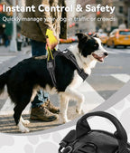 Joytale No Pull Dog Harness for Large Dogs, Reflective Pet Vest with Front Clip, Adjustable Soft Padded Harnesses with Easy Control Handle for Training and Walking, Black, L