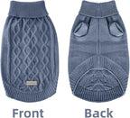 Dog Warm Winter Sweater Pet Clothes Knitwear for Medium Dog for Corgi, West Highland, Schnauzer, Border Collie, Dog Outfits (Dark Blue XL)