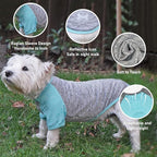 KYEESE 2Pack Dog Shirt with Sleeves, Lightweight Sun Protection Dog T Shirts for Small Dogs Boy, Breathable Pet Tank Top Reflective Dogs Clothes for Summer Outdoor Walking, Grey+Lake, M