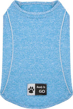 KYEESE Reflective Dog Shirt, Lightweight Sun Protection Dog T Shirts for Small Dogs Boy, Breathable Sleeveless Pet Tank Top High Visibility Summer Dogs Clothes for Night Walking Outdoor, Blue, L